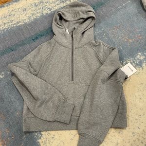 NWT Scuba Oversized Half-Zip Hoodie Heathered Core medium heather grey Small